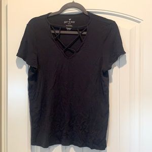 AE Soft and Sexy Ribbed Criss Cross shirt